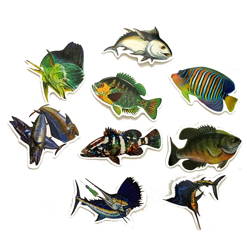 Waterproof Sea Fishing Fish Sticker Set For Skateboards, Water Cups, And  Computers From Linkia, $4.03