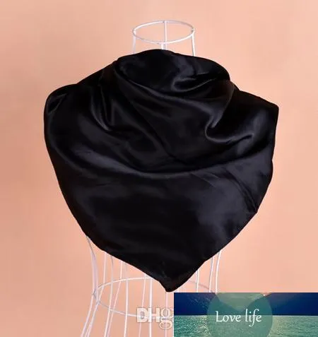 Solid Satin Royan Silk Hijabs quadrado lenço de lenço de pescoço 90 90cm 50pc lote #20862402