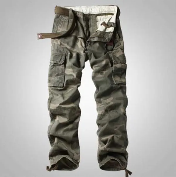 Pantaloni cargo da uomo Pantaloni militari tattici stile militare Pantaloni tascabili Pantaloni larghi larghi dritti Pantaloni mimetici Abbigliamento uomo