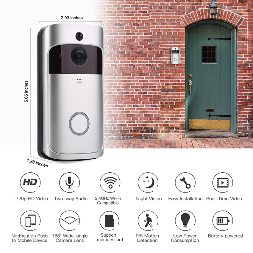 Smart IP WIFI Deurbel Video Intercom Camera WI-FI Telefoon Deurbel Voor Appartementen IR Alarm Beveiligingscamera met Bewegingsdetector