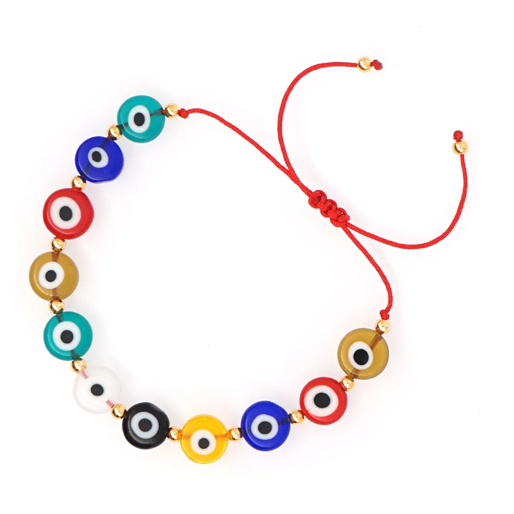 Armband för kvinnor Bohemian New Turkish Evil Eye Armband Smycken Justerbara Pulseras Mujer Moda 2020 Multicolor Beads