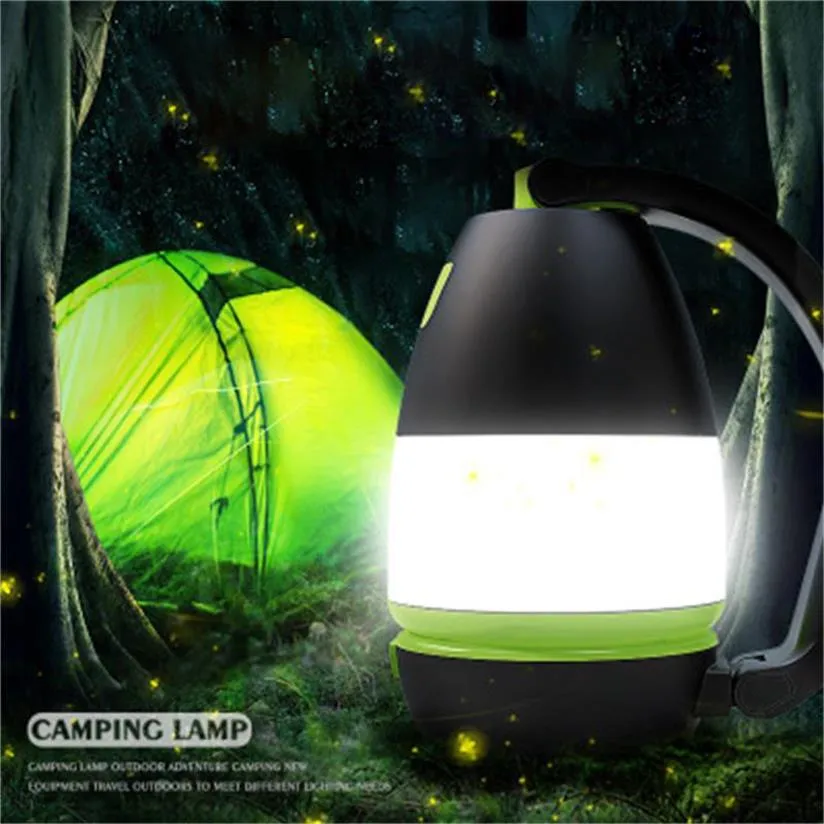 Rechargeable LED Camping Lantern Portable Tent Light Outdoor Emergency Lamp for Household Night Table Use Black