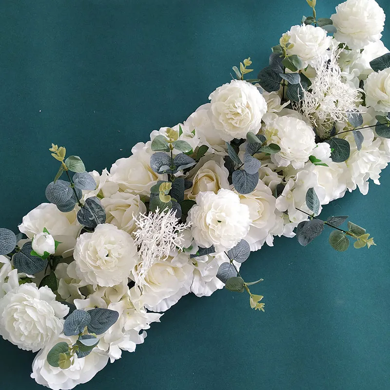 シルクローズフラワーロードリーディングデコレーション結婚式の背景装飾人工牡丹花の装飾花の壁