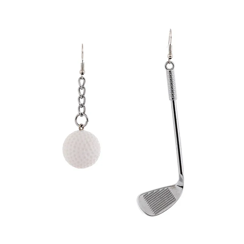 Bohemian Asymmetric Golf Club Dangle Clear Earrings For Sports For