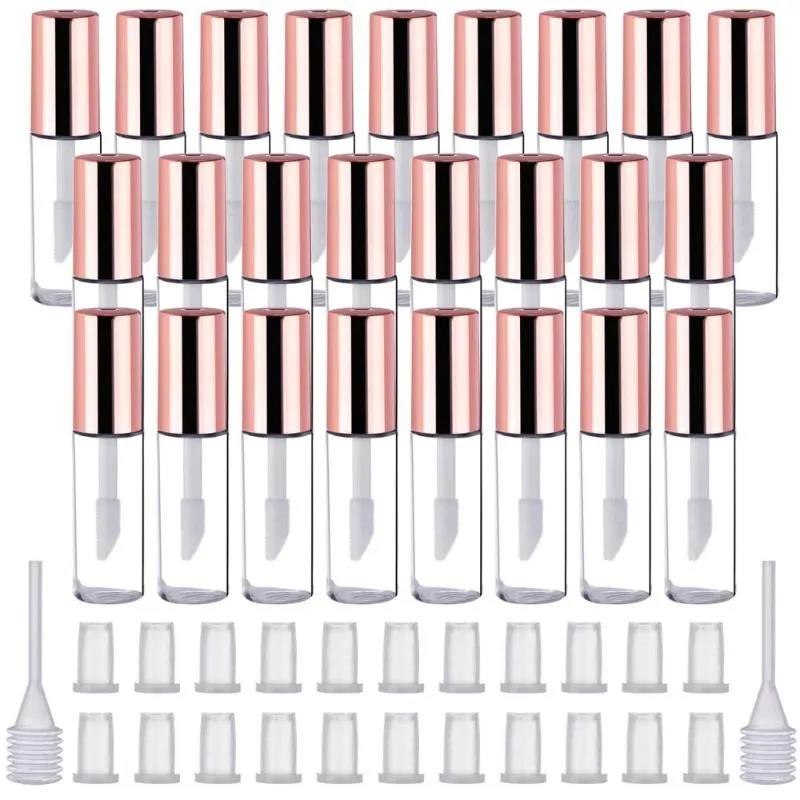 25 pcs 1.2 ml Rose Gold Vide Lip Gloss Tubes Contenants Clear Mini Bouteilles à lèvres rechargeables pour tube de lipgloss de maquillage bricolage