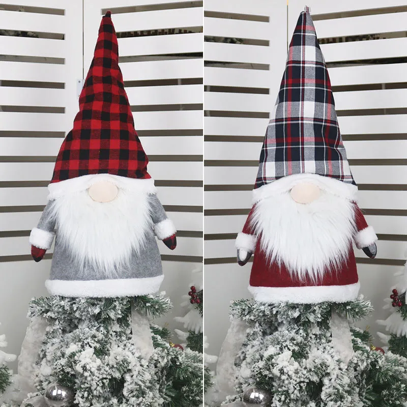 Stora Gnome Christmas Tree Topper Julprydnader 25 tum stora Santa Gnomes Plush Scandinavian Decorations JK2008XB