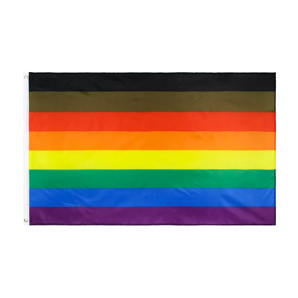 8 Designs Direct Factory Partihandel 3x5FTS 90x150cm Philadelphia Phily Right Ally Progress LGBT Rainbow Gay Pride Flag