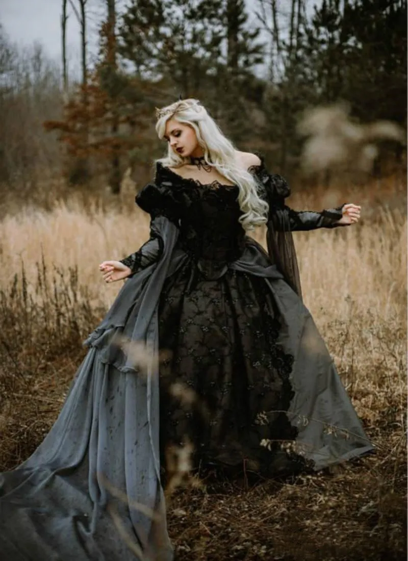 Amazon.com: GRACEART Women Gothic Victorian Rococo Dress Costumes Balck XXL  : Clothing, Shoes & Jewelry