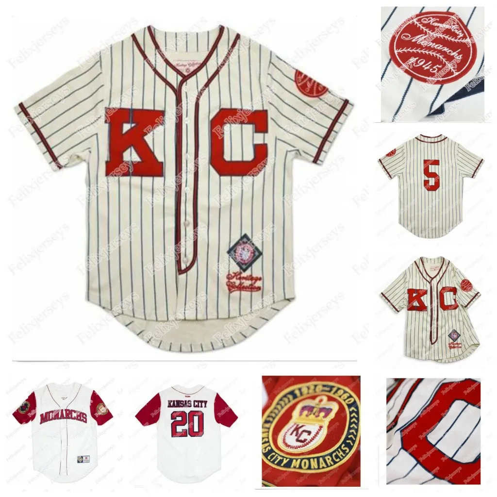 Kansas City Monarchs NLBM Negro Leagues 야구 저지 5 Jackie Robinson Kansas City Monarchs Negro League Jersey 스티치 이름 및 번호