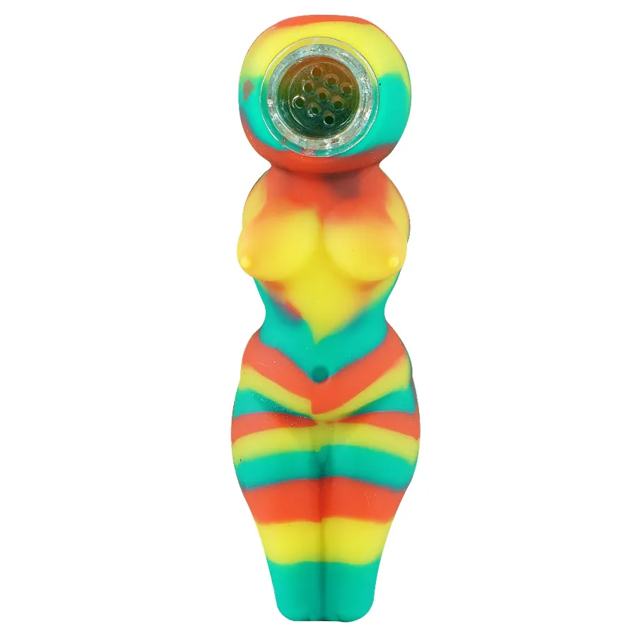 Rokende accessoires sexy vrouw vorm handpijp siliconen pijpen bubbler dab rig shisha rookolie