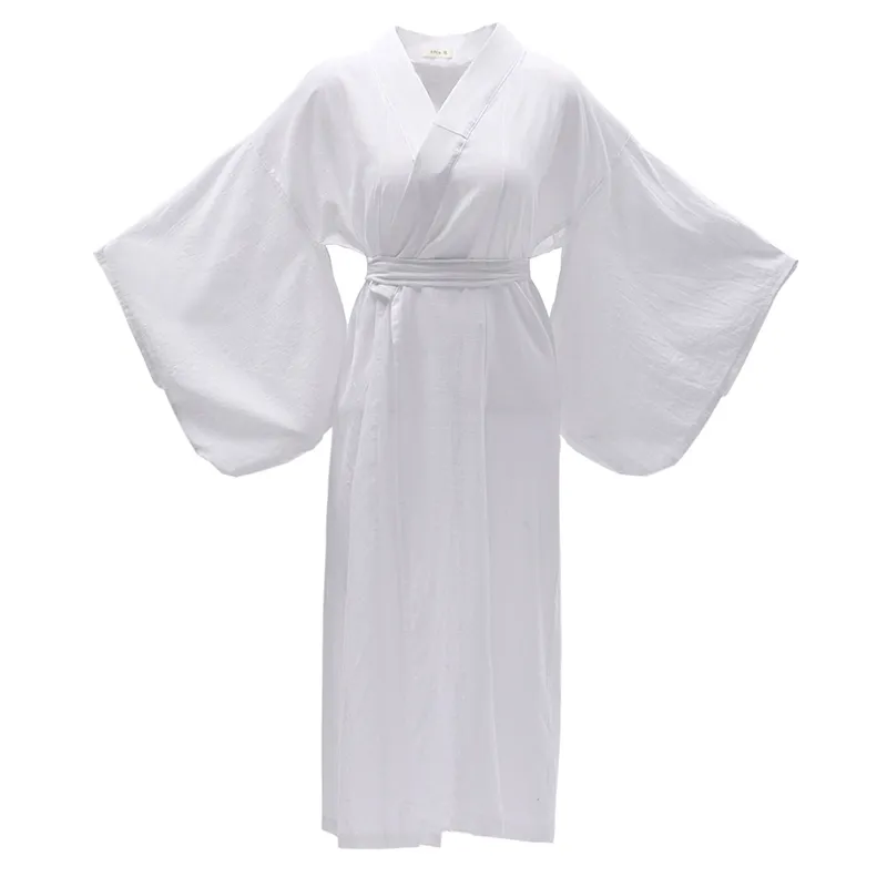 Kimono traditionnel Yukata Oriental, longue robe blanche élégante, vêtements japonais pour femmes, Costume de Cosplay, robe ethnique asiatique