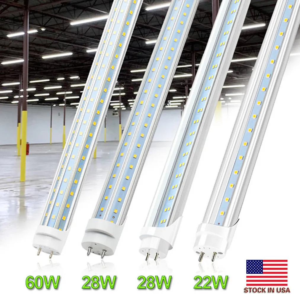 4ft LED مصابيح 4 أقدام T8 22W 28W 60W LEDS الأنابيب الخفيفة SMD 2835 أنابيب G13 مصباح الفلورسنت AC85-265V للتسوق مرآب مستودع ورشة العمل