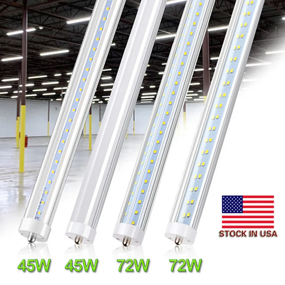 Çift Sıralı LED Tüpler T8 8ft Tek Pin FA8 45W 72W 120W LED Tüp Işığı 8 ft 8feet Floresan Ampul Stok