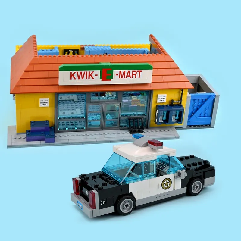 Bloc 2232pcs House Kwik-e-Mart Supermarket Model Building Blocs Bricks Toys Gift Compatible 71016