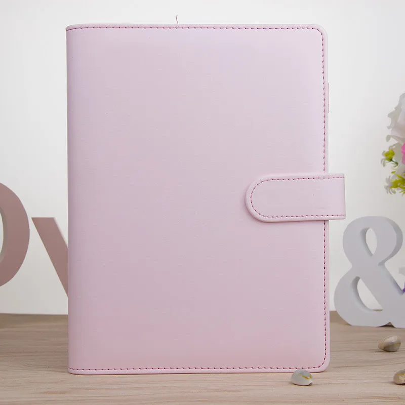 A6 Empty Notebook Binder 19*13cm Loose Leaf Notebooks without Paper PU Faux Leather Cover File Folder Spiral Planners Scrapbook