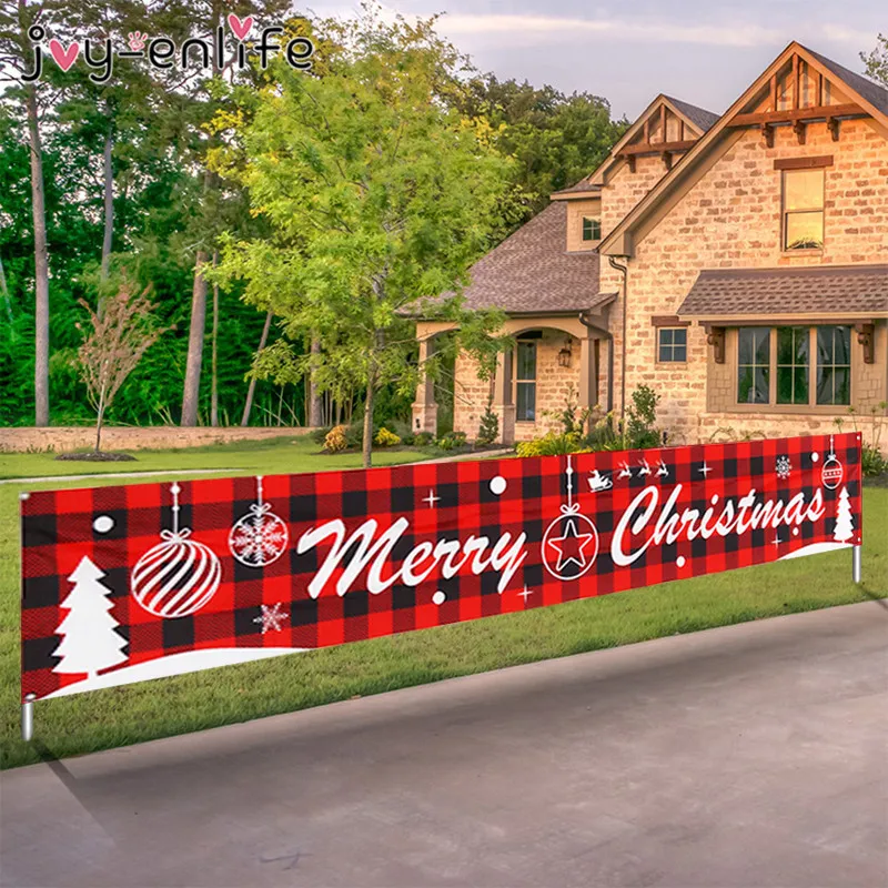 Feliz Natal Ao Ar Livre Banner Decorações de Natal para Home Cristmas Bandeira Pendurado Ornamentos Xmas Navidad Noel Feliz Ano Novo