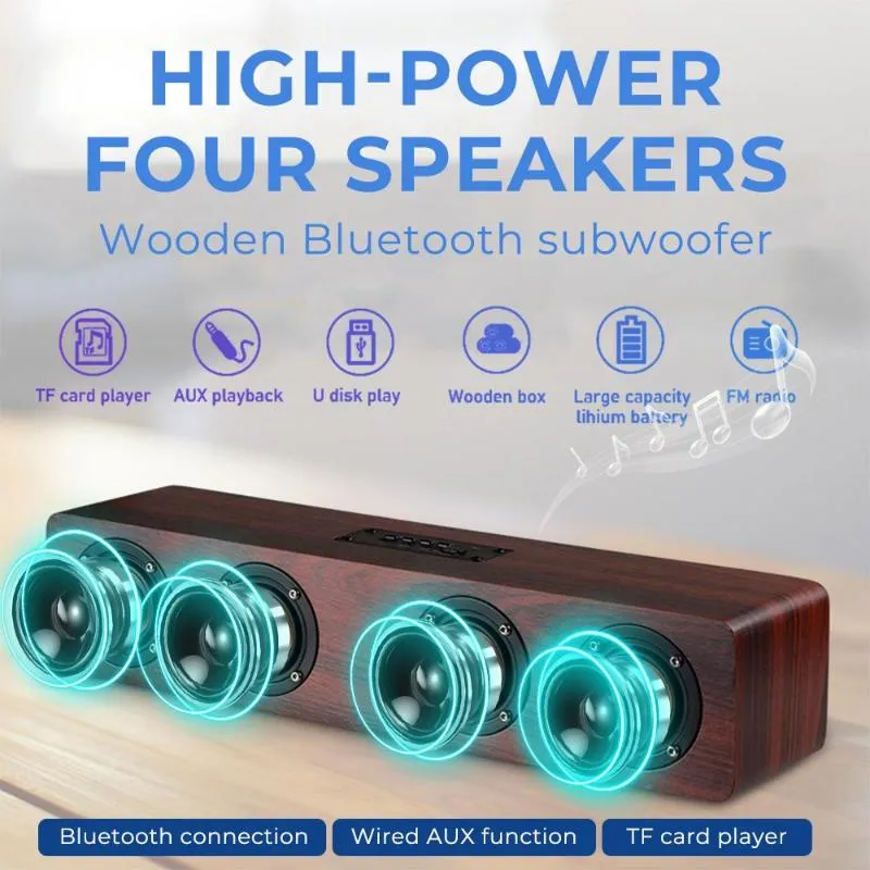 Haut-parleur Bluetooth Caisson de graves Haut-parleur Bluetooth BT5.0 50 * 9 * 9cm Home Theater Systmes FM Portable Universal