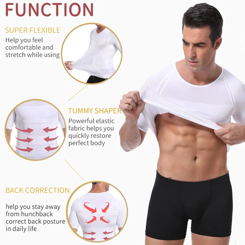 Classix Men Body Toning TShirt Body Shaper Corrective Posture