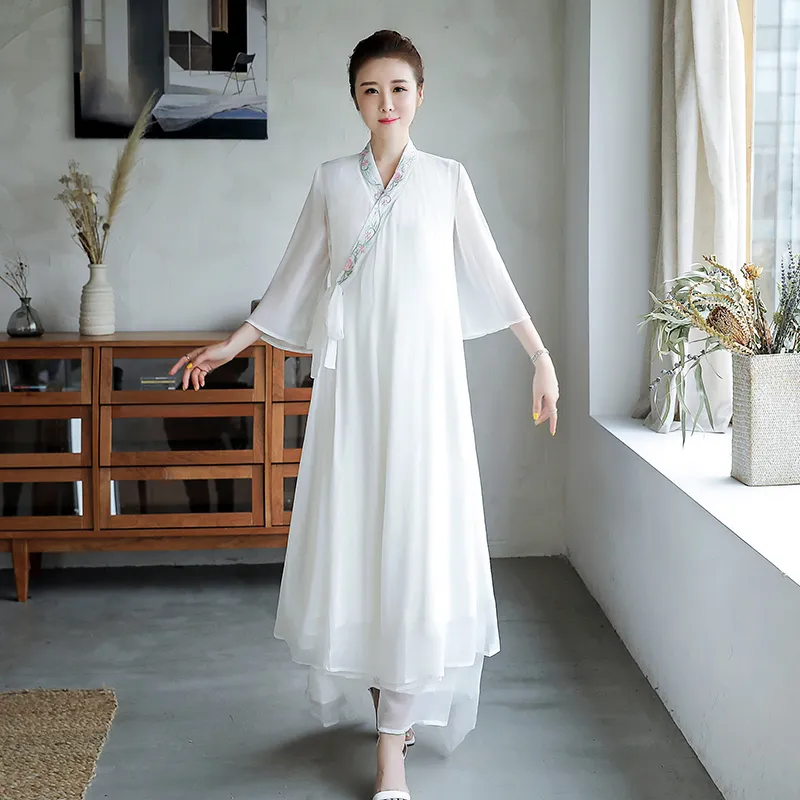 Lato Retro Ethnic Party Dress Oriental Eleganckie szaty damskie Hanfu Tang Suit Style Oriental Sukienki Odzież