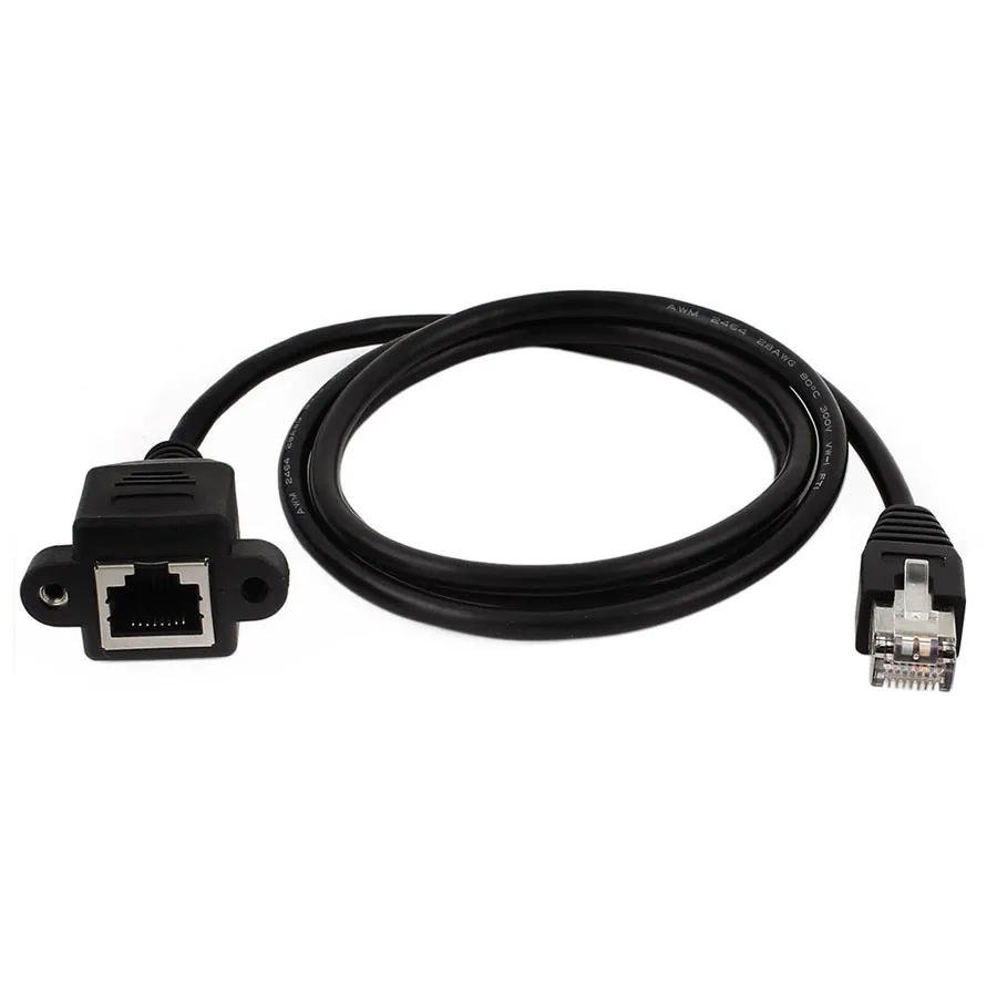 Vidalı Panel Montajlı RJ45 Uzatma Kablosu RJ45 Erkek - Dişi Ethernet LAN Ağı Genişletilmiş Kablolar 0.5M 1M 2M 3M