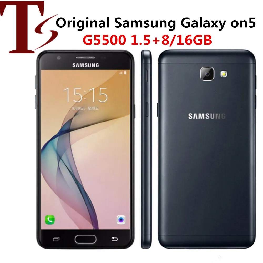 Odnowiony oryginalny Samsung Galaxy ON5 G5500 Dual Sim 5.0 "Quad Core 1.5 GB RAM 8 GB ROM 8MP 4G LTE Android Telefon komórkowy