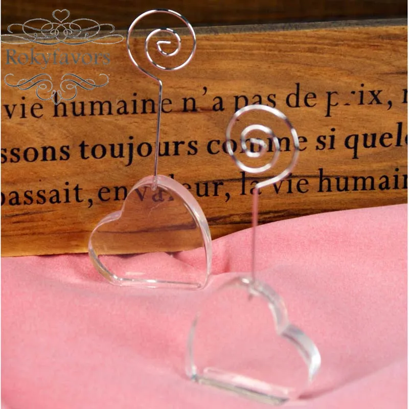 10PCS coeur en cristal place détenteur de la carte Favors cadeaux de noce engagement Table setting Idées événement anniversaire Fournitures Decors