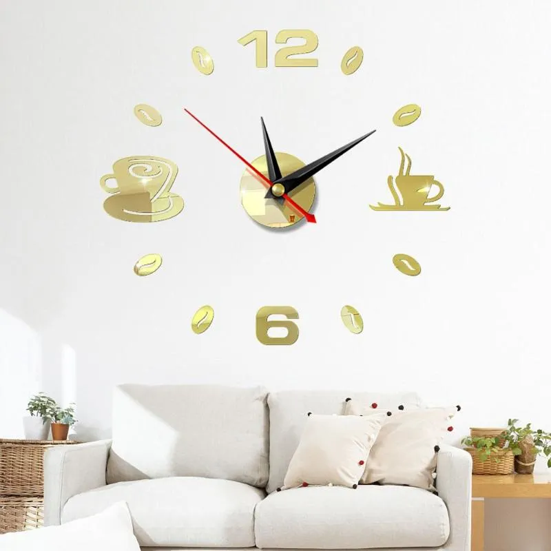 Creative étanche 3D autocollant horloge horloges murales mouvement à Quartz aiguille muette créatif Art décoratif montre à faire soi-même décoration de la maison