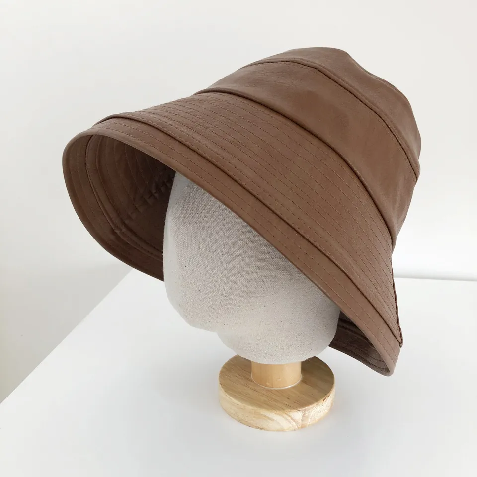 Leather bucket hat wholesale outlet
