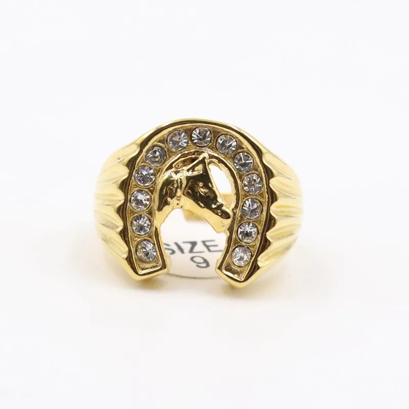 Vintage Diamond Horseshoe Ring 14K Yellow Gold