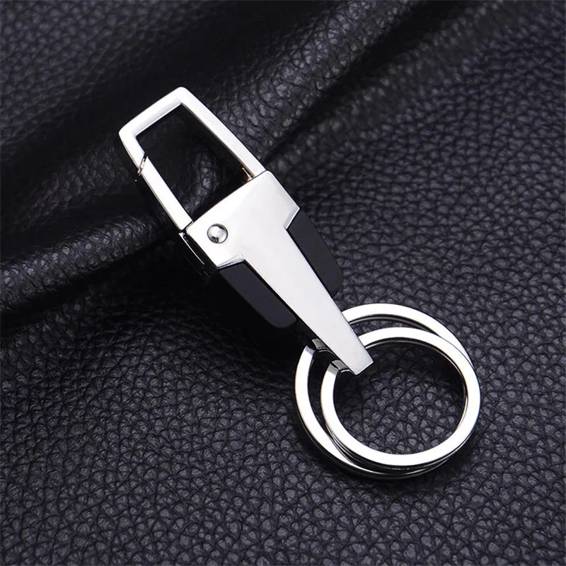 Fashion key ring Holder Business Mens Gift Silver Metal unisex Keychains holders Black car Keyring Fashion jewelry