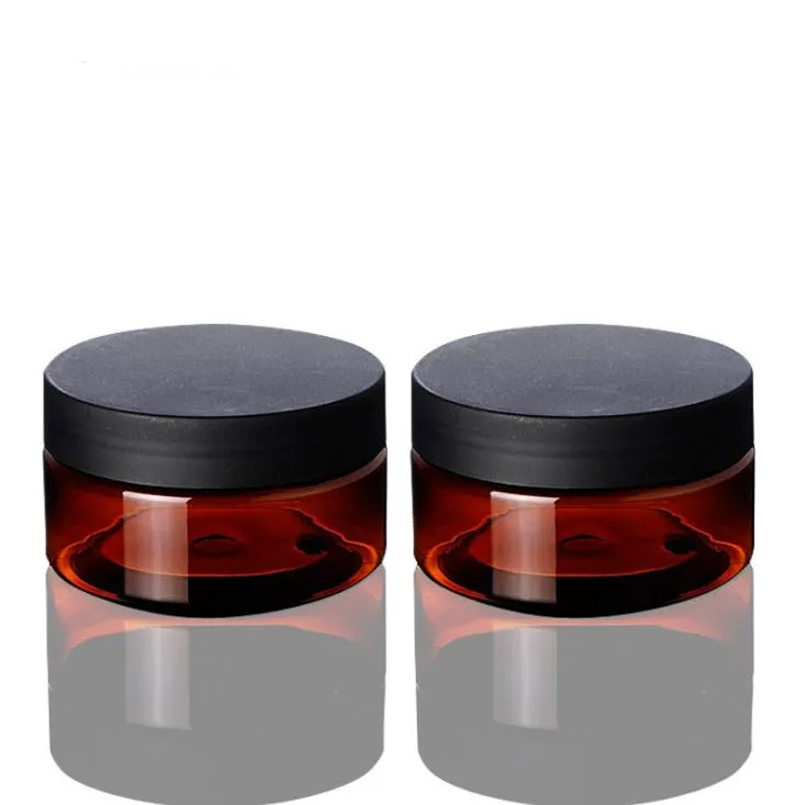100g Butelki do ponownego napełniania Travel Cream Cream Lotion Cosmetic Container Amber Plastikowy Pusty Makeup Jar Pot SN1677