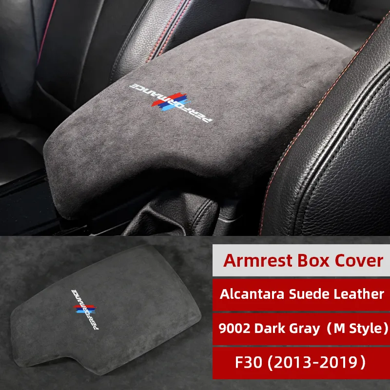 BMW Series 3 E90 M Performance Alcantara Wrap/Carbon Fiber Car Armrest Box  Cover Trim - AIM9GT