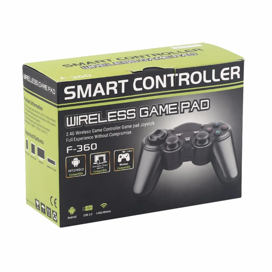 2.4GHz Trådlös kontroller Android Game Gamepad Joystick med OTG Converter för Android / Table / TV Box / Smart TV Gamepad