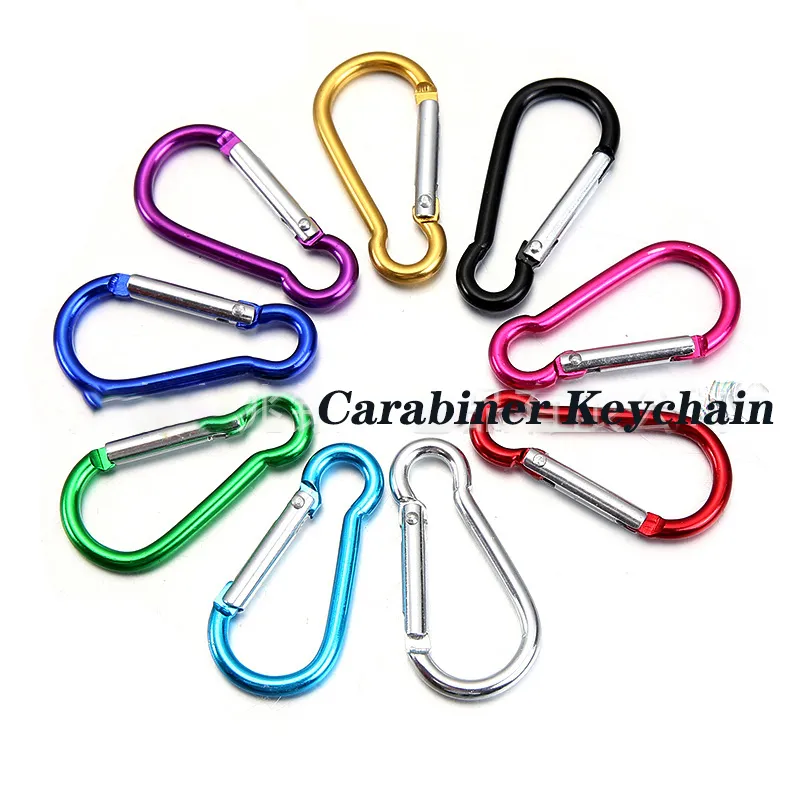 D-Ring Spring Silicone Carabiner Keychain Outdoor Camping Climbing Snap ...