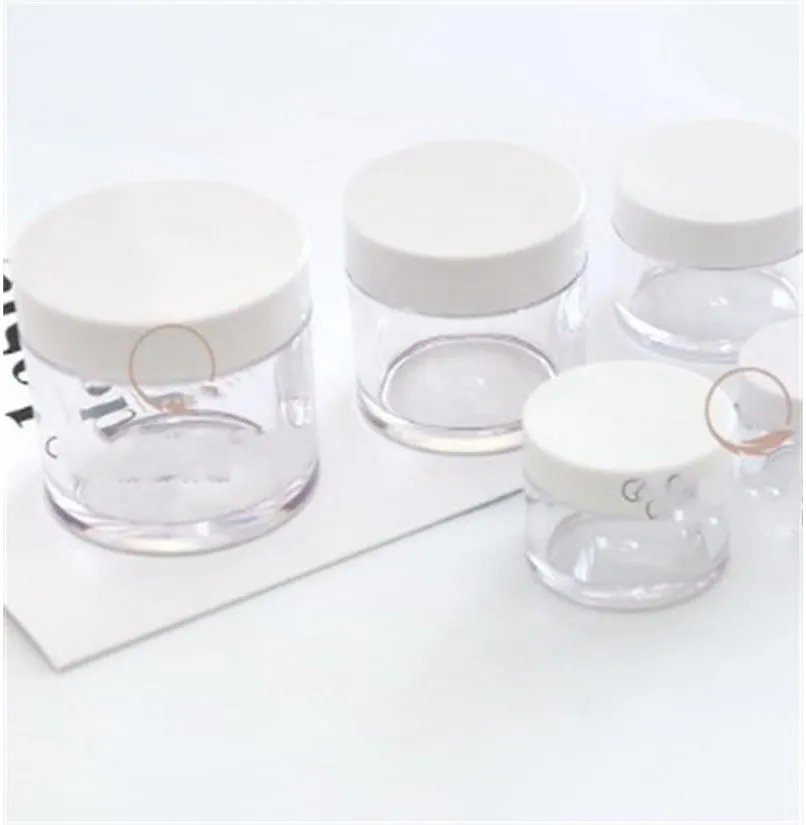 Clear Glass Jar White Spiral Cover Bottles Lady Cosmetic Travel Separate Bottling Optional Capacity Home Outdoor Hot Sale 3 5qy G2