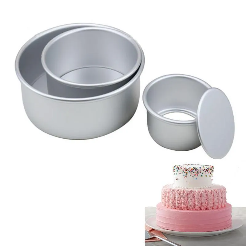 3 wielopiętrowe okrągłe ciasto Zestaw Morski Aluminium Stop Cake Set Non Stick Press Patelki 4/6/8 cali Cakes Mold Wymienny dno