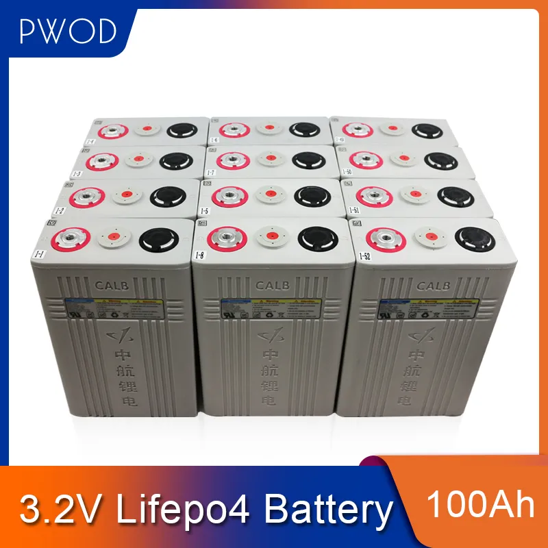 PWOD New CALB 32PCS 3.2V 100AH ​​lítio de fosfato de ferro de células Lifepo4 bateria DIY Solar 12V 24V 48V 72V Cells UE US TAX FREE