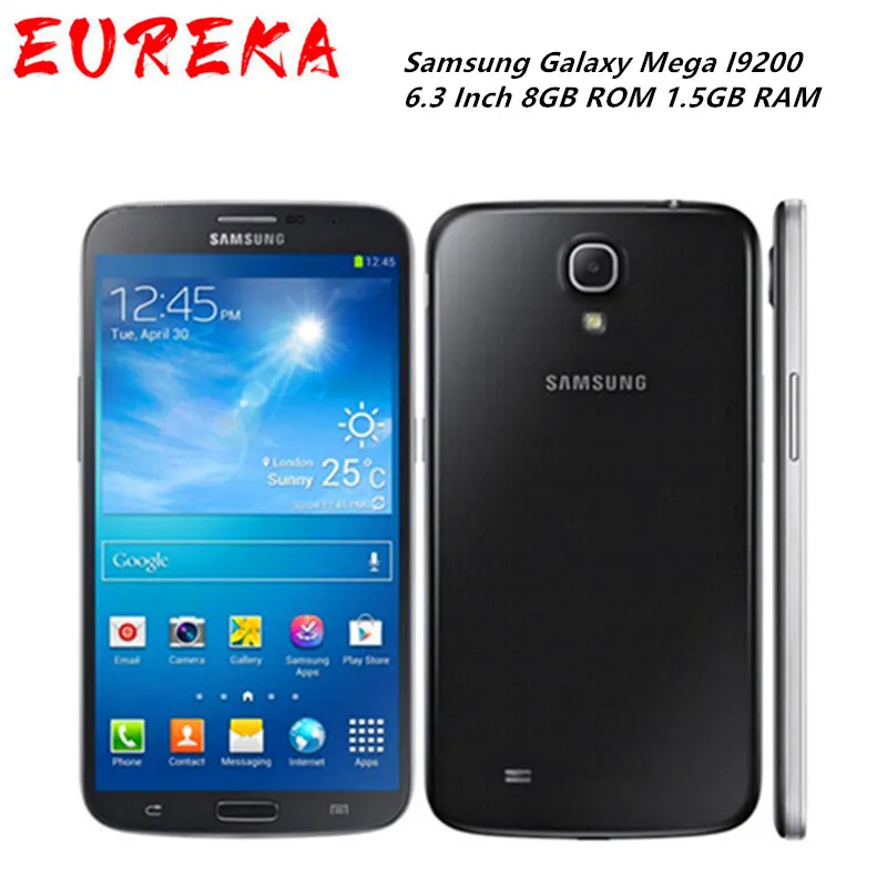 الأصلي مقفلة Samsung Galaxy Mega I9200 GPS 6.3 بوصة GT-I9200 8MP 8GB ROM 1.5GB RAM WIFI 4G TouchScreen