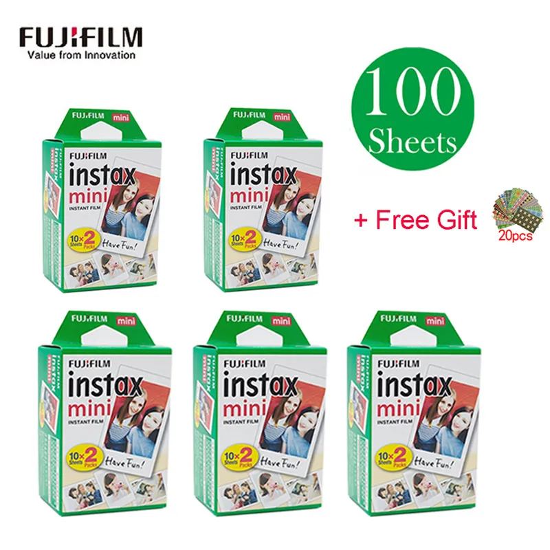 20-100 ورقة Instax Mini White Film ورقة صور فورية لكاميرا Instax Mini 8 9 7s 9 70 25 50s 90 كاميرا SP-1 2