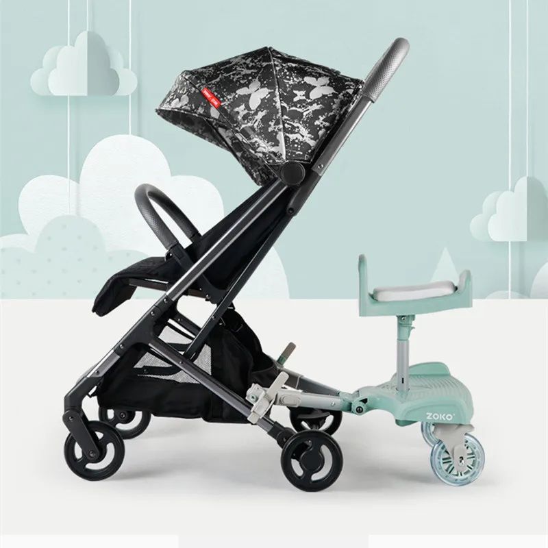 Strollers # 2021Second Child Artefact Baby Barnvagn Twin Seat Tillbehör Extra Pedal bakhängande släpvagn Stående svansbil