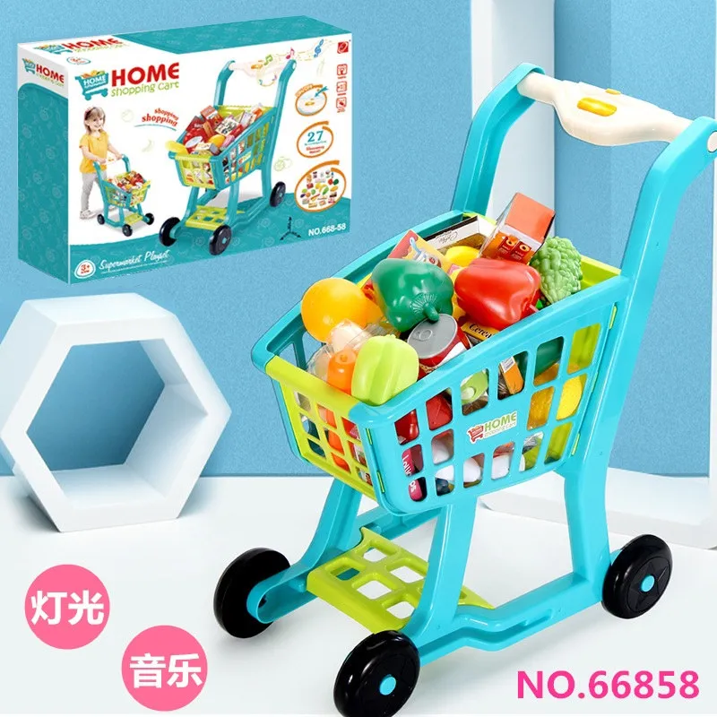 Grande Taille Enfant Maison De Jeu fruit Aliments Set , Supermarché  shopping Chariot Chariot Jouet , Enfant Faire Semblant De Jouer Panier Jouet