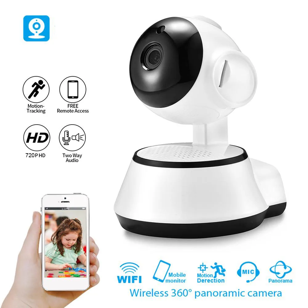 Wifi Smart Net Camera V380 Phone APP 720P Mini IP Camera Wireless P2P  Security Camera Night Vision IR Robot Baby Monitor puppy With box 1PCS