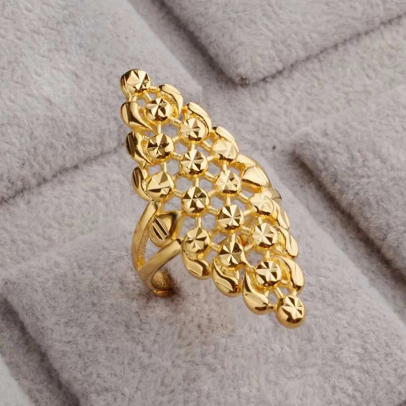 Two-Color Dubai Gold Rings For Women Men 24k Color Ethiopian African  Jewelry Saudi Arabic Wedding Ring Bride Gift - AliExpress