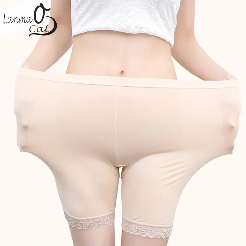 2 PCS Sécurité Boxer Pantalons avec dentelle pour femmes Sous-vêtements d'été Mince Boxer intérieur Plus Sous-vêtements Taille Livraison gratuite LJ200822