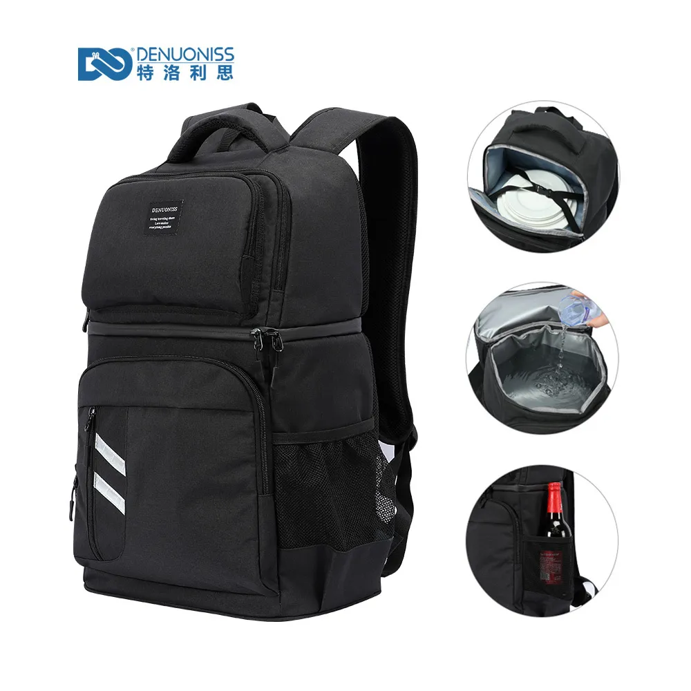 DENUONISS Duplas Picnic Backpack Thermo cerveja mais frias sacos geladeira por Mulheres Crianças Bag térmica 2 Compartimento Outdoor Caminhadas CX200822