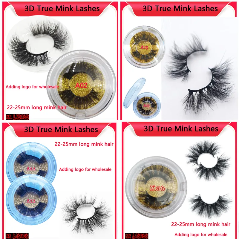 Toplu 25mm uzun vizon 3D Vizon Saç Yanlış Eyelashes Yeniden kullanılabilir Doğal Uzun Kirpik Wispy Kabarık vizon özel etiket Kirpikler kirpikler Kirpikleri