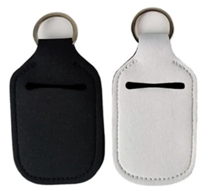 Sanitizer Holder Neoprene Hand Sanitizer Bottle Holder Lipstick Holders Lip Cover Handbag Keychain Printing Chapstick Holder 30ml LSK407