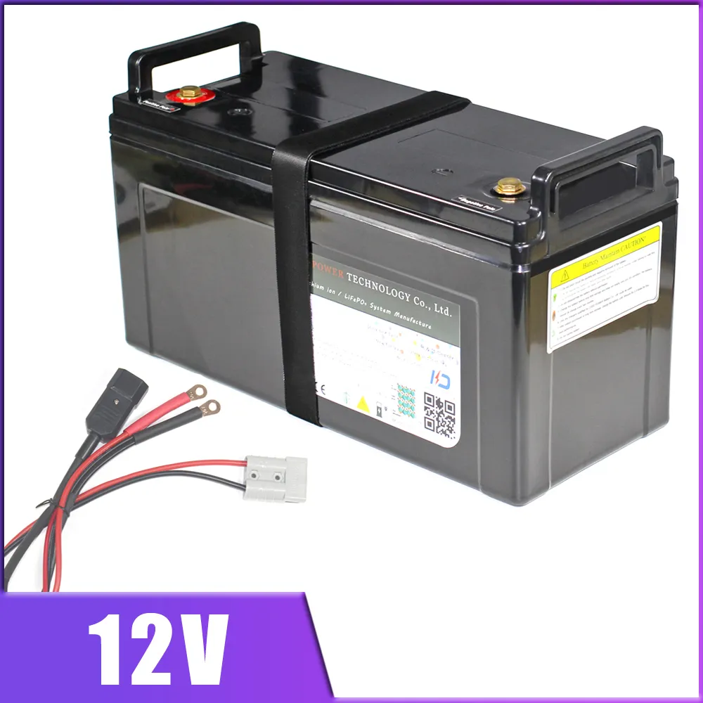 12V 200Ah litiumjonbatteri 12.6V 250AH 300ah Li IP68 Vattentät med BMS laddare för inverter Storage Solar Golf Car