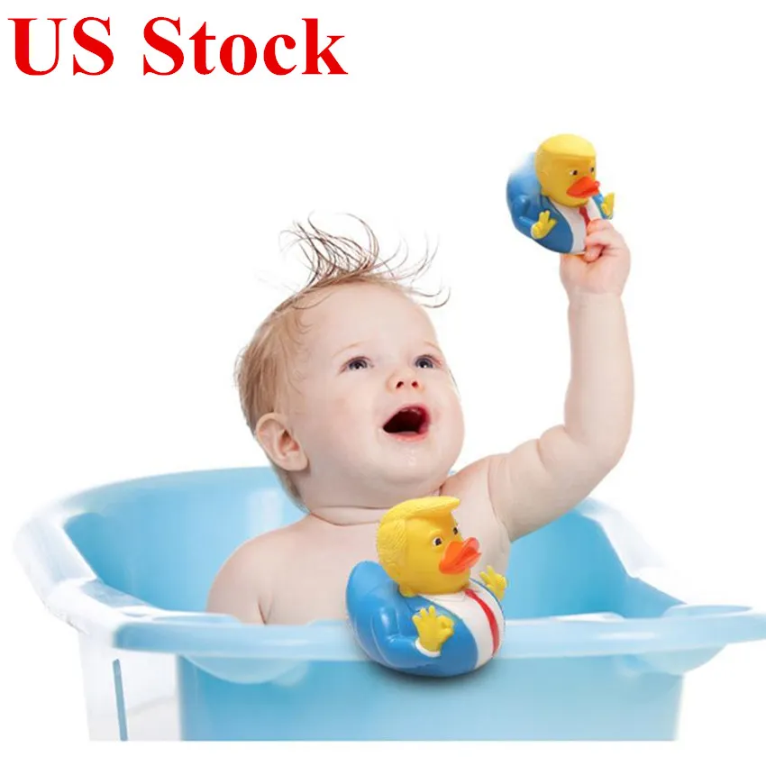 الولايات المتحدة المالية الطفل الاستحمام لعب 2020 ترامب الانتخابات بطة لعبة حمام دش المرح المطاط بطة حمام الأطفال Waterfloating الأصفر بطة الديكور