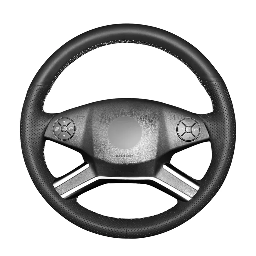 Hand-stitched PU Artificial Leather Steering Wheel Cover for Mercedes Benz M-Class 2009-2011 R-Class 2010 Accessories